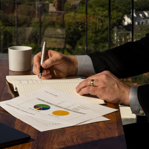 Closeup Man With Chart Taking Notes