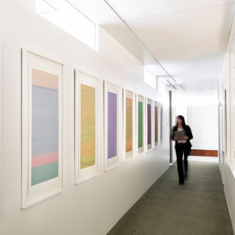 News Woman Hallway Artwork