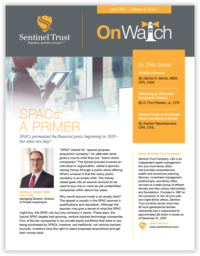 Sentinel Trust On Watch April 2021
