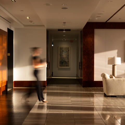 Blurry Woman In Lobby